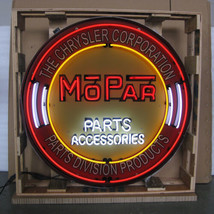 Mopar Circle Parts Accessories The Chrysler Corporation Beer Neon Sign 36&quot; x 36&quot; - £1,079.12 GBP
