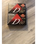 TDK D60 Blank Audio Cassette Tapes High Output IECI/Type I Lot of 2 . Se... - £3.83 GBP