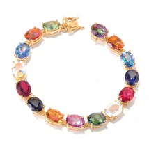 Multi stone bracelet in 18k solid gold for women - £3,216.30 GBP