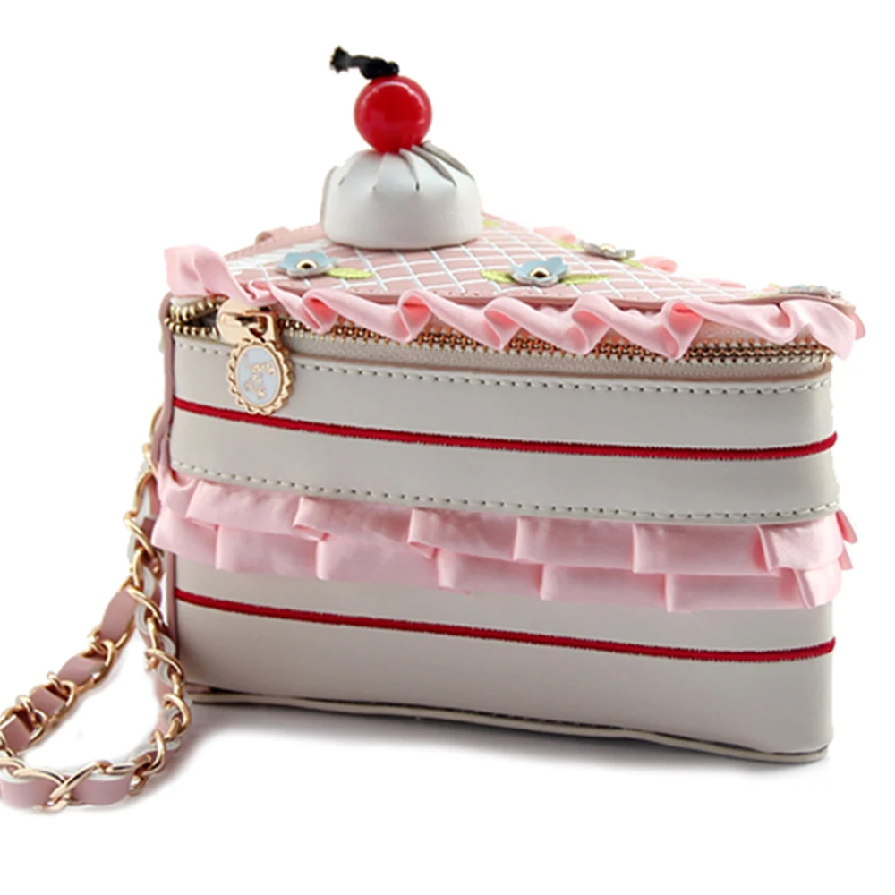 3D Cake Shape Evening Bags For Women 2023  Chain  Messenger Purses Embroidery Br - £78.69 GBP