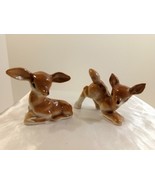 Set of 2 Vintage Porcelain Miniature Deer Fawn Japan (Bambi like Deer) - £24.05 GBP