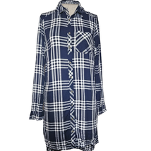 Blue Plaid Shirt Dress Size 2 - £19.78 GBP