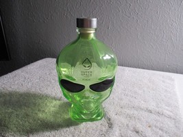 Outer Space Vodka Alien Head Green Glass Bottle Empty 750 ml - $14.84