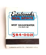 Estabrooks Real Estate Vintage Matchbook West Bridgewater Matches Unstru... - $19.99