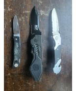 Three Smith &amp; Wesson Pocket Knives M&amp;P - Scrimshaw - 1st Response - $48.66 CAD