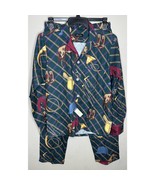 Phineas Cole Brushed Cotton Equestrian Print Pajama Set Green Size Small... - $168.51 CAD