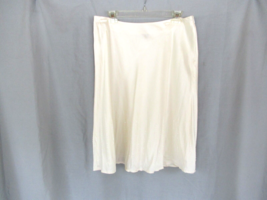 Laura Scott skirt 100% silk A-line ivory cream P16 lined beads knee length - $17.59