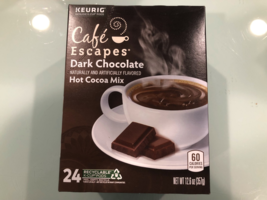 CAFE ESCAPES DARK CHOCOLATE HOT COCOA KCUPS 24CT - $367.02 MXN