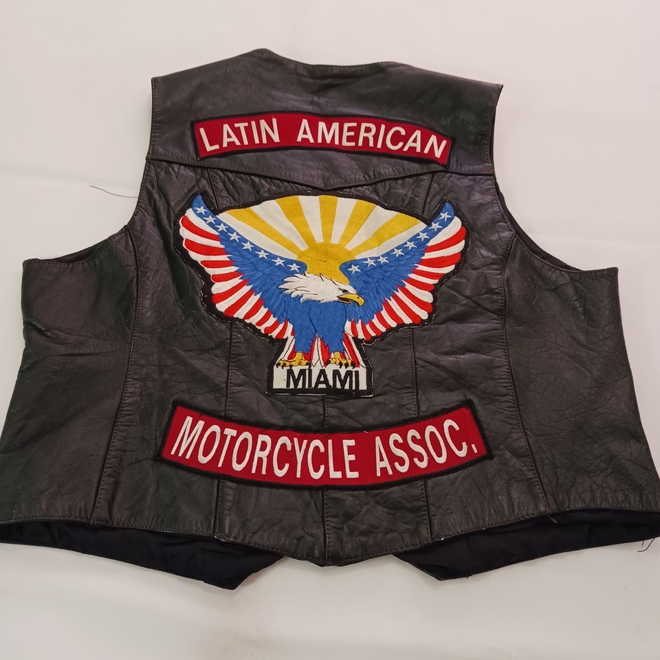 Latin American Motorcycle Genuine Leather Men's Black Biker Button Vest Size 3XL Item image 2