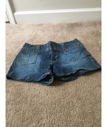 Tommy Jeans Women&#39;s Juniors Blue Denim Jean Shorts Blue Pockets Size 9 - £34.83 GBP