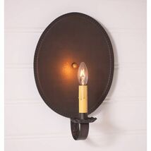 Crimped Wall Sconce in Kettle Black Tin -electric image 2