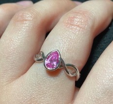 Barbie of Swan Lake Odette Ring with Pink Tourmaline CZ Crystal - £27.25 GBP