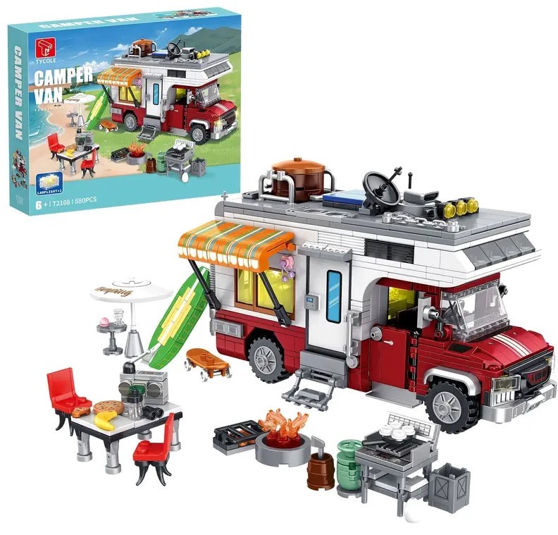 Legos Rv/bus HG Beach Camper Van Vacation In Box Rv Camper With Lights Bricks ...