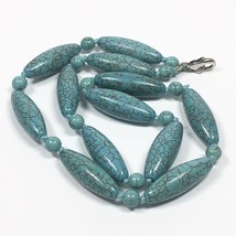 Blue Glass Bead Necklace 20&quot; - £9.43 GBP