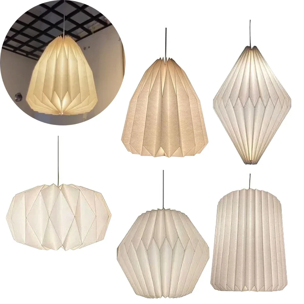 Aper origami lantern shade foldable pendant light art decor for living room dining room thumb200