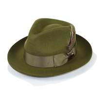 Mens Bruno Capelo Hat Australian Wool Fedora Teardrop Crown Fabio FB229 Olive image 5