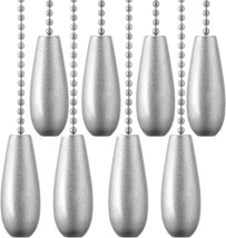 12 Inch Silver Color Wooden Pull Chain Fan Pulls Set Ornaments For Ceiling Light - £28.76 GBP
