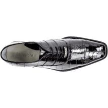 Men Belvedere Mare Genuine OSTRICH Eel Lace Up Black Shoes 2P7 image 2