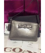 Coach Authentic Turnlock Bow Corner Zip Gunmetal Wristlet - Gift Box NWT - $42.05