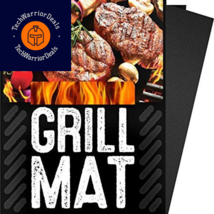 BBQ Grill Sheets Mat ,100% Non Stick Safe ,Extra 3 Pieces, Black  - £15.88 GBP