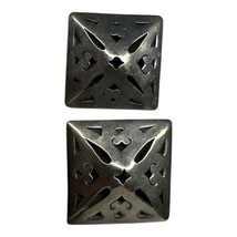 925 Sterling Silver Vintage Mexico Floral Pyramid Earrings - $49.00