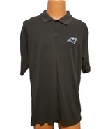 Carolina Panthers Reebok Polo Shirt Men Size Large Short Sleeve Black - £10.26 GBP