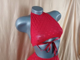 Red See Through Bra, Mesh Lingerie, Halter Bra, Sheer Bra, Erotic Bra, W... - $49.00