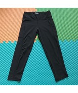 Nicole Miller Sport Womens Crop Active Leggings Size M Black Side Pockets - $13.65