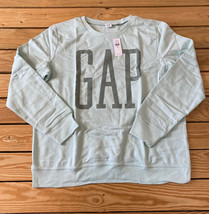 gap NWT women’s logo pullover sweatshirt Size M Aqua Blue  A11 - £17.69 GBP