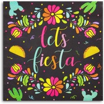 100 Pack Let’S Fiesta Dinner Napkins Cinco De Mayo Party Favors (6.5 In Black) - £25.34 GBP