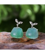 Real 925 Sterling Silver Natural Aventurine Gemstone Fine Jewelry Sprout... - £28.44 GBP