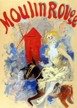 Moulin Rouge party Vintage French Poster ceramic tile mural backsplash medallion - £47.47 GBP+