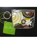 VERA BRADLEY ZIPPIDY KEYCHAIN CHANGE PURSE CLIP ON RING COCOA MOSS NWT - $18.86 CAD