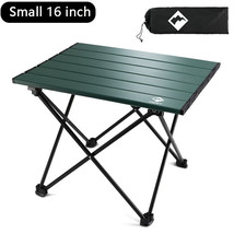 16 In Camping Side Table Aluminum Roll Up Folding Beach Table W/Bag Green - $59.84