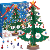 Christmas 24 Days Countdown Advent Calendar with 28 Ornaments Decoration - $19.79