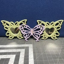 HOMCO Home Interior Butterflies Wicker Plastic Wall Decor 3 Green 1 Purple - £7.86 GBP