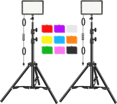 Hagibis Studio LED Video Light Kit - 9 Color Filters, Adjustable Tripod, for Pho - £32.69 GBP