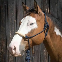 Lami Cell Western Horse Rope Halter with Rawhide Nose w/ Lead Rope Hunte... - $19.90