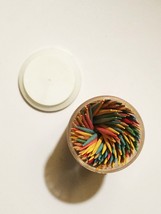 Vintage 50s Forster Colored Party Toothpicks in Original cylinder with cover image 4