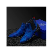 Men's TAYNO Chelsea Chukka Micro Suede Soft Comfortable Boot Victorian Blue Camo image 2