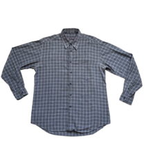 Zara Shirt Mens XL Gray Windowpane Plaid Long Sleeve Button Up Cotton - €11,14 EUR