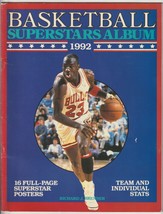 1992 Basketball Superstars Album 16 Full Page Posters W/ Team &amp; Individual Stats - £7.94 GBP