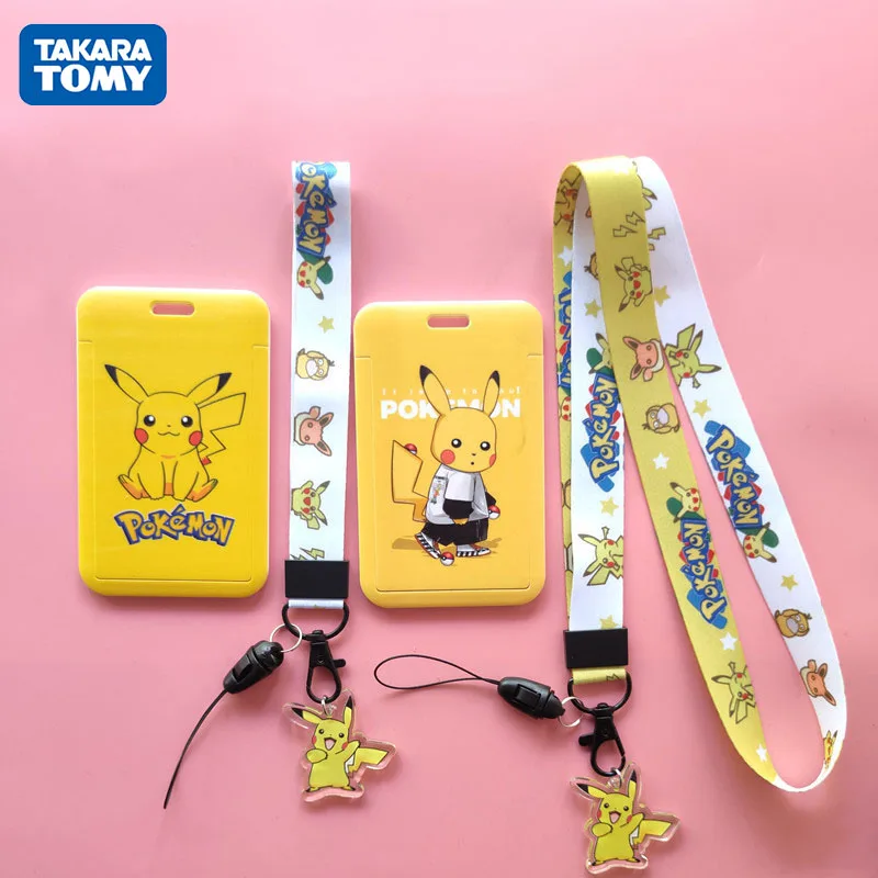 TAKARA TOMY Pokemon Card Cover Anime Figure Pikachu Student Campus Card Hanging - £10.91 GBP+