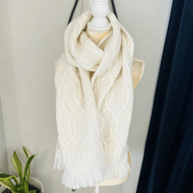 TED BAKER LONDON Homerton Cable Knit Wool Blend Scarf Wrap, Ivory/White,... - £94.59 GBP