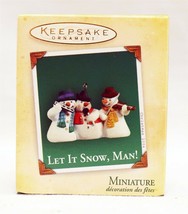 VINTAGE 2004 Hallmark Keepsake Let It Snow, Man Snowmen Christmas Ornament  - £11.82 GBP