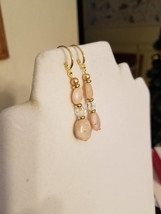 Pink Opal Dangle Earrings - $20.00