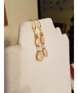 Pink Opal Dangle Earrings - £15.72 GBP