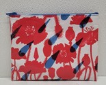 Blue Q Flower Shower White Red Blue Zip Pouch Bag 9&quot; x 7&quot; - $12.77