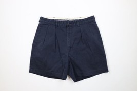 Vintage 90s Ralph Lauren Mens 35 Faded Pleated Above Knee Chino Shorts Blue - £46.51 GBP