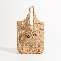 MABULA Design Women Plaited Raffia Straw Bag Large Capacity Casual Tote Handbag  - £46.55 GBP